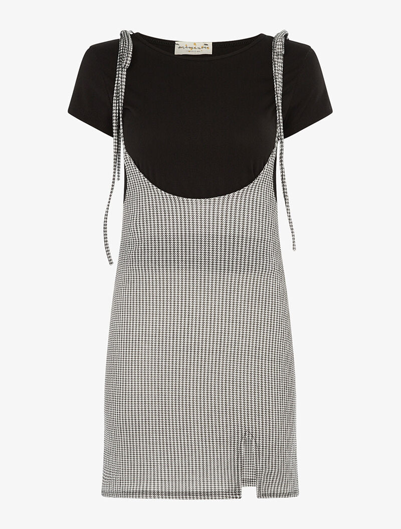 Tunique à imprimé et t-shirt côtelé - noir - 4