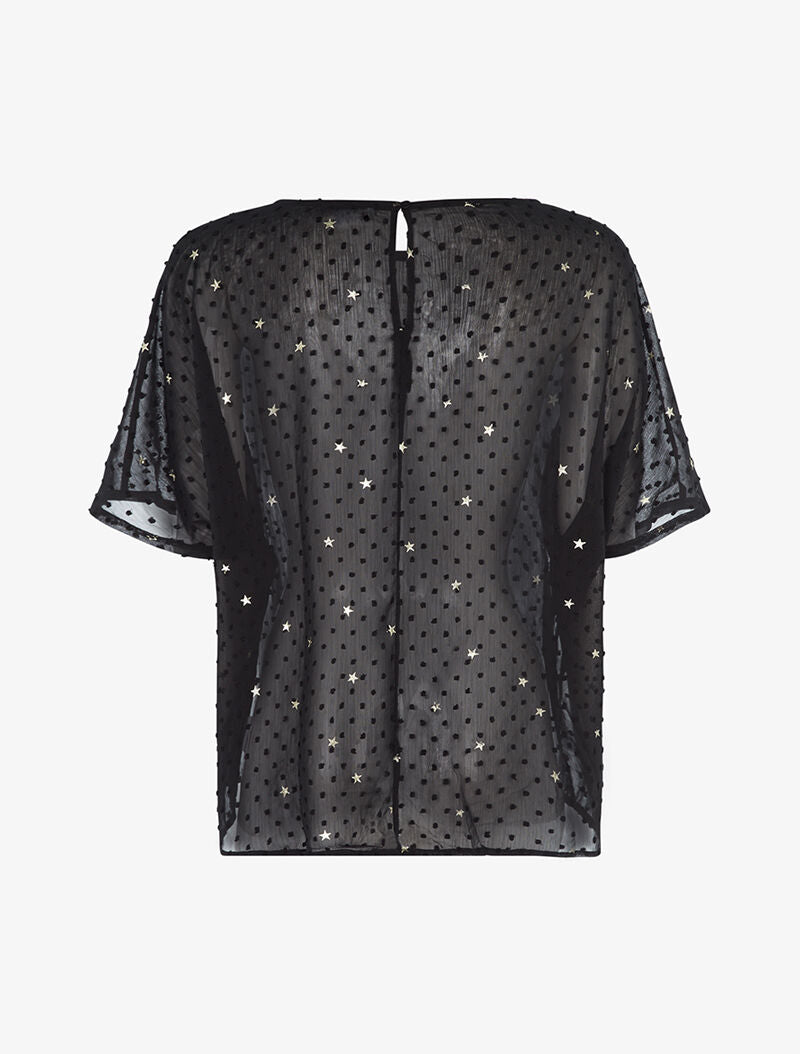 Blouse transparente à motifs étoilés - noir - 2