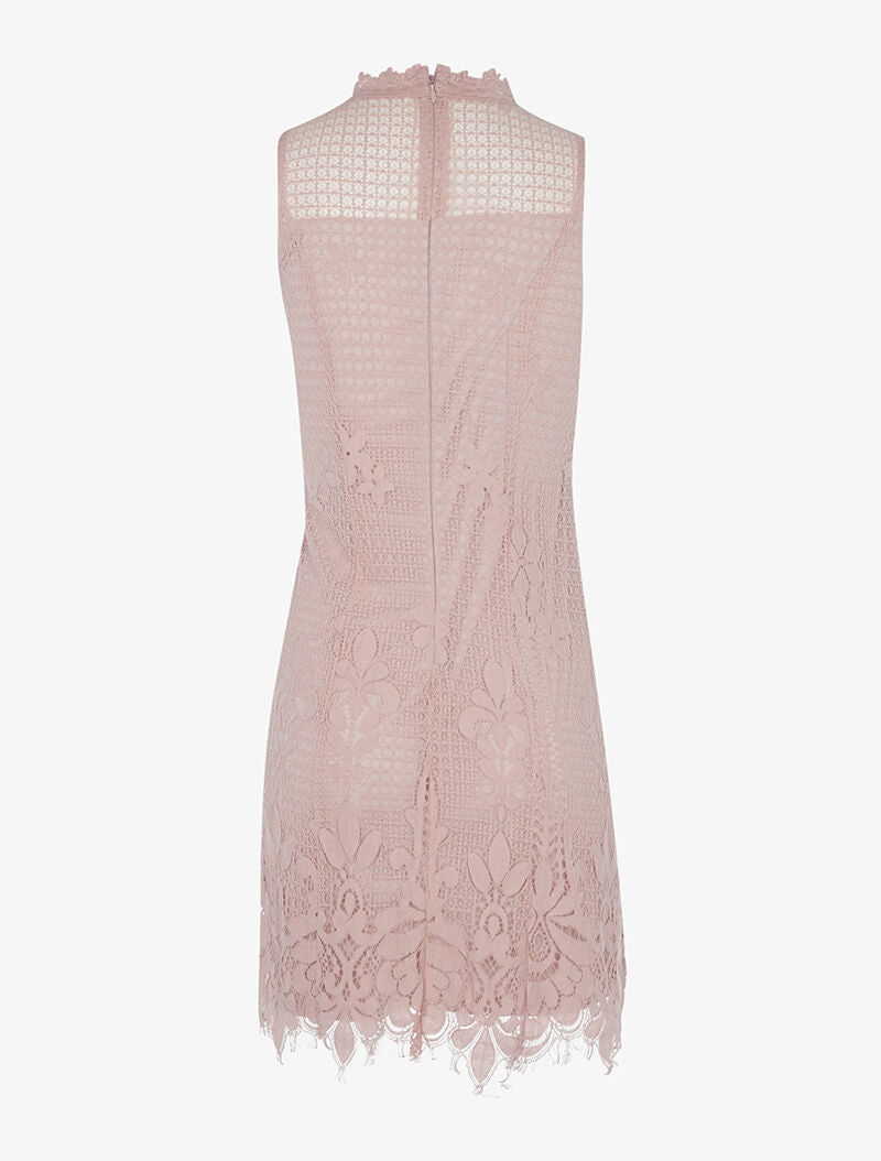 Robe en crochet fin ajouré - rose - 2