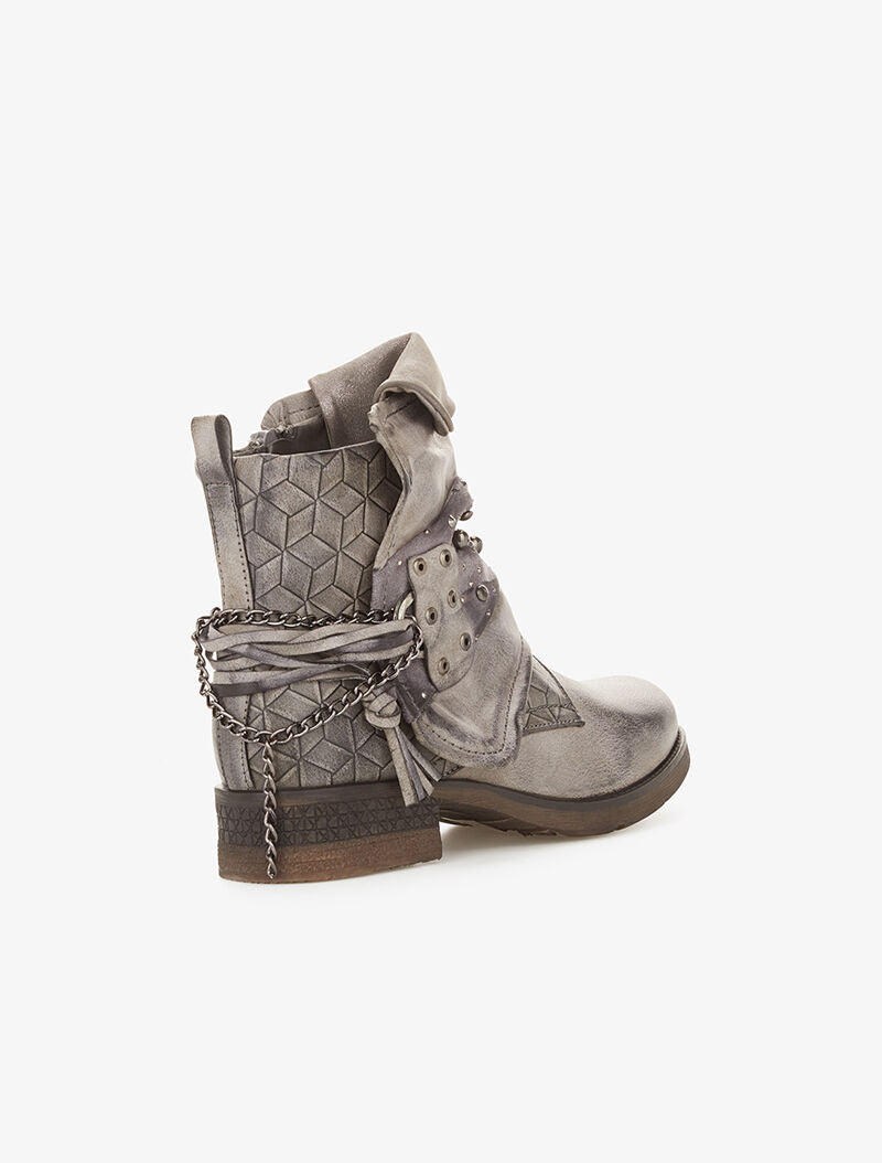 Boots texturé à rabat irisé - gris foncé - 5