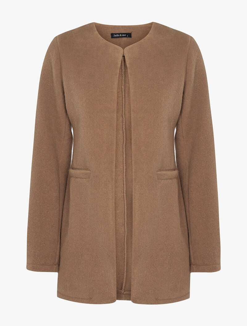 Gilet coupe droite - camel - 3