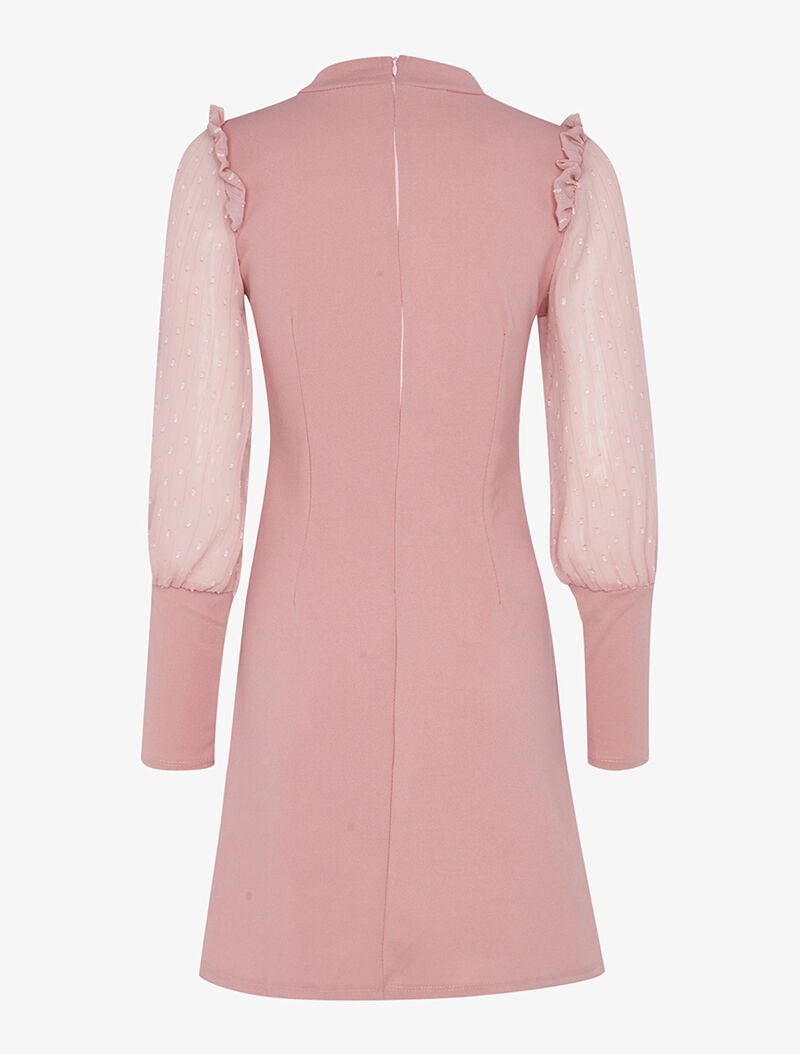 Robe ajustée à manches transparentes - rose - 2