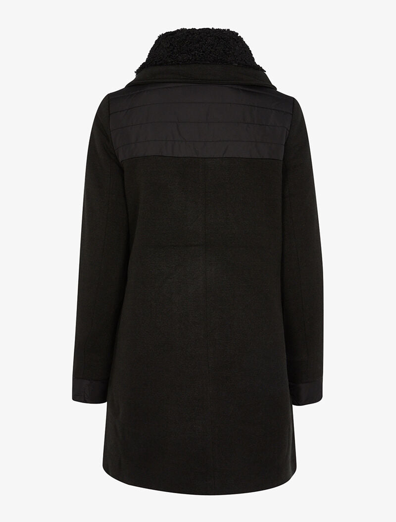 Manteau style parka à empiècement - noir - 2