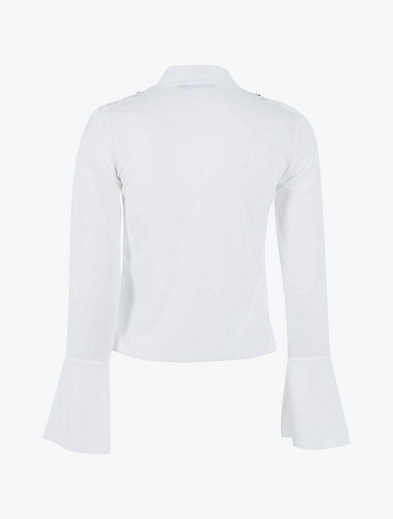 Veste boutonnée à bords coupe franche - blanc - 3