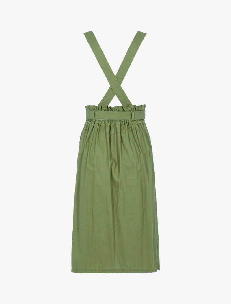 Jupe salopette fendue - kaki - 2