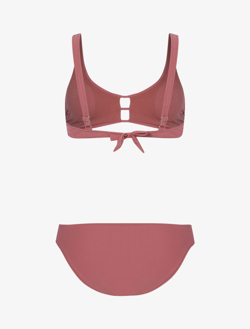 Bikini uni basique - vieux rose - 2
