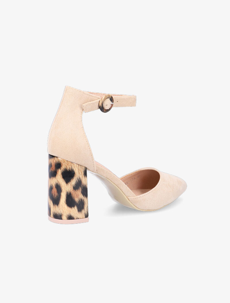 Sandales à talon bloc léopard - beige - 4