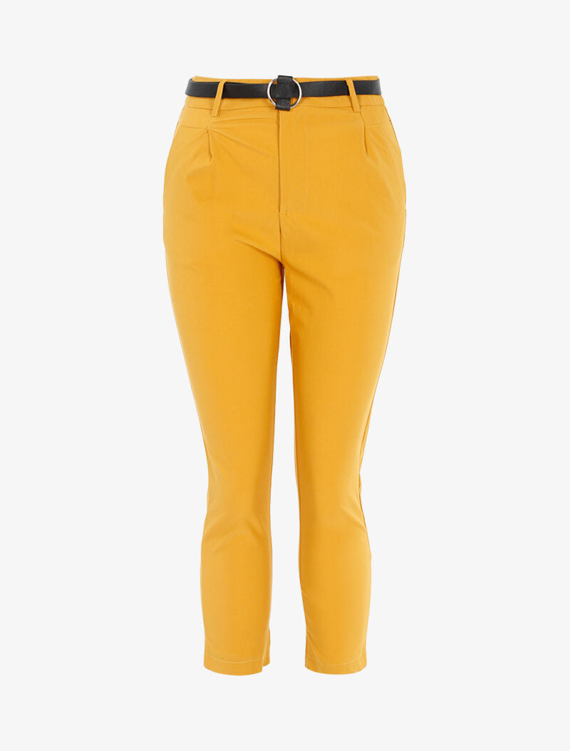 Broek 7/8 effen - geel