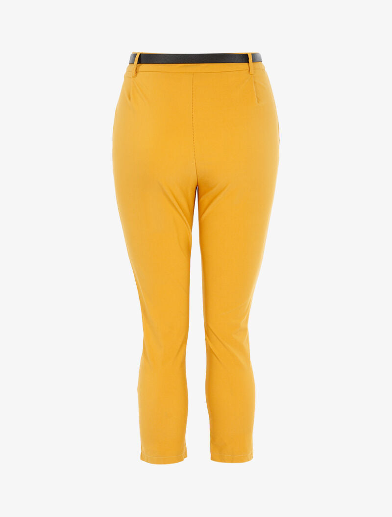 Broek 7/8 effen - geel