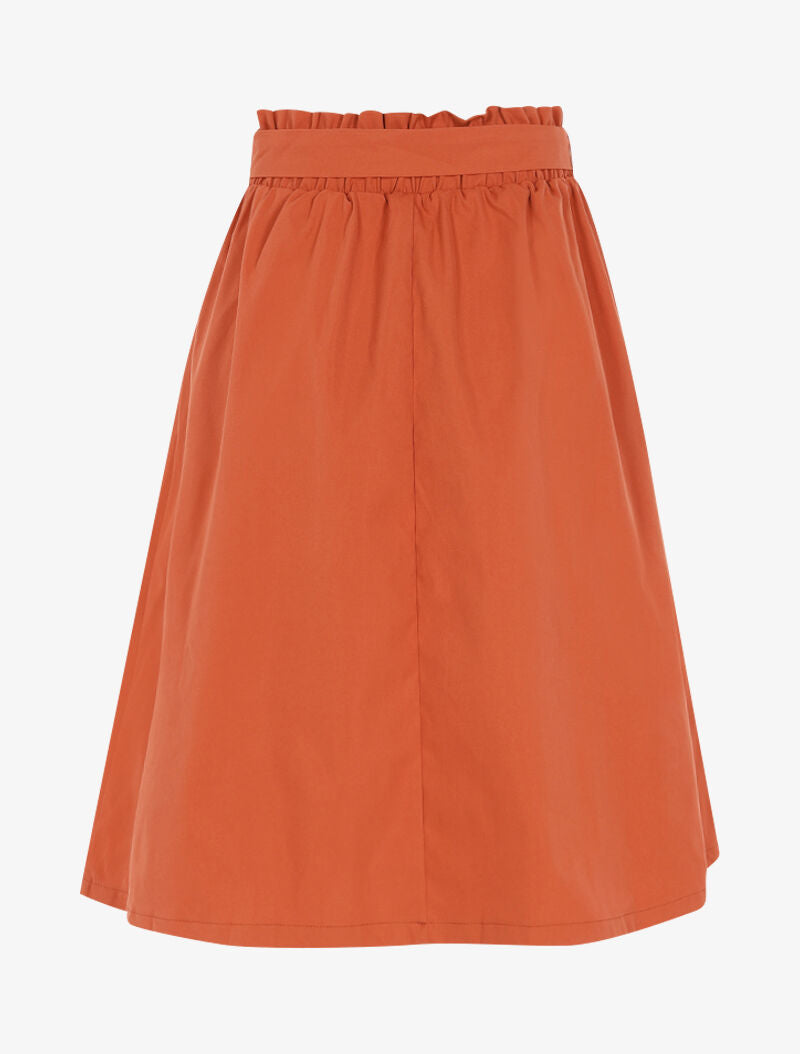 Jupe trapèze boutonnée - orange - 2