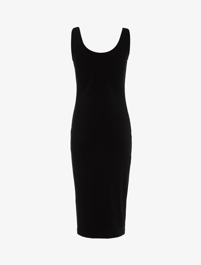 Robe côtelée à boutonnière - noir - 2