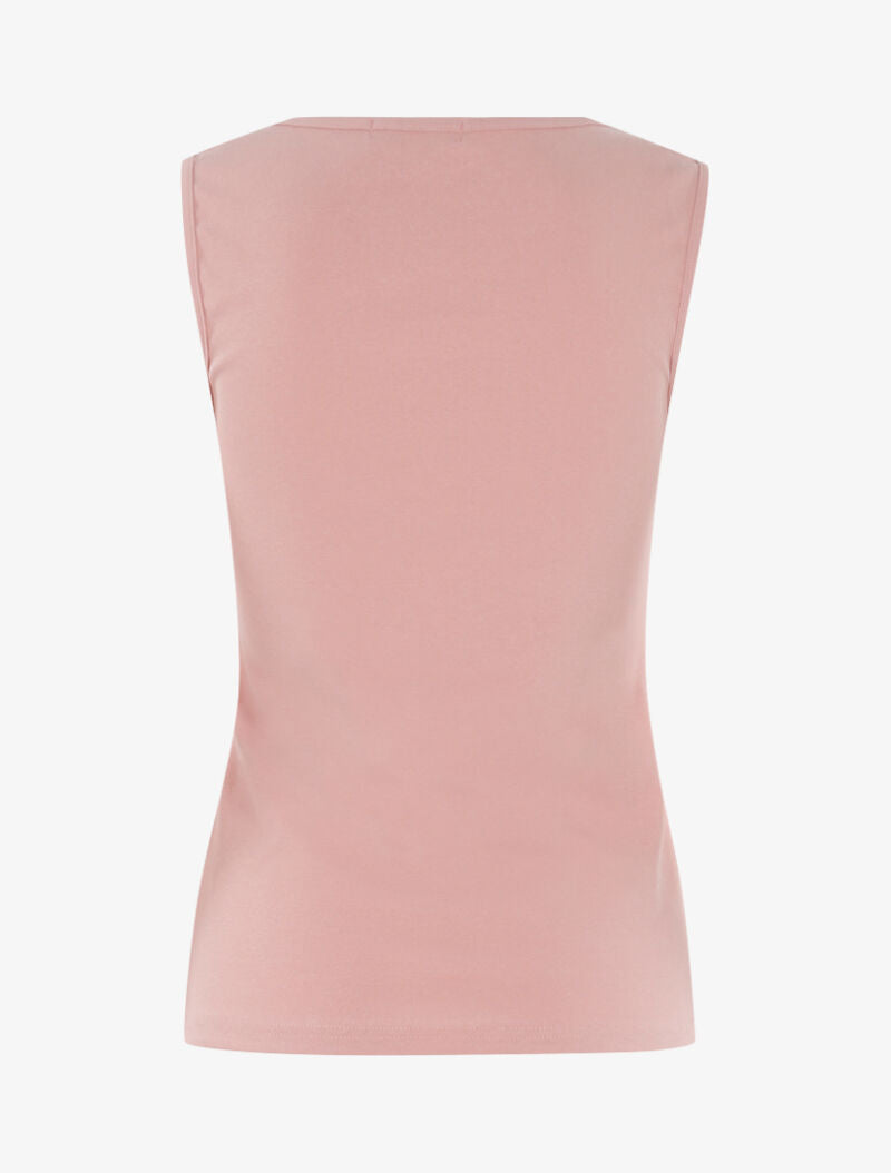 Débardeur à plastron dentelle - vieux rose - 2