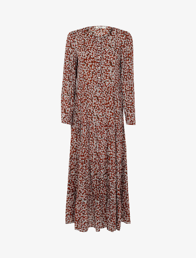 Robe à imprimé pâquerettes - marron - 1