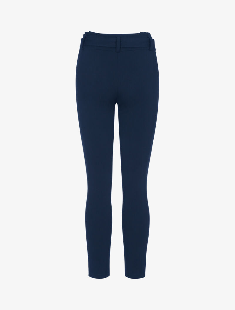 Pantalon coupe carotte ceinturé - marine - 2