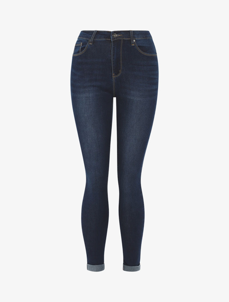 Jean slim basique taille haute - bleu denim - 3