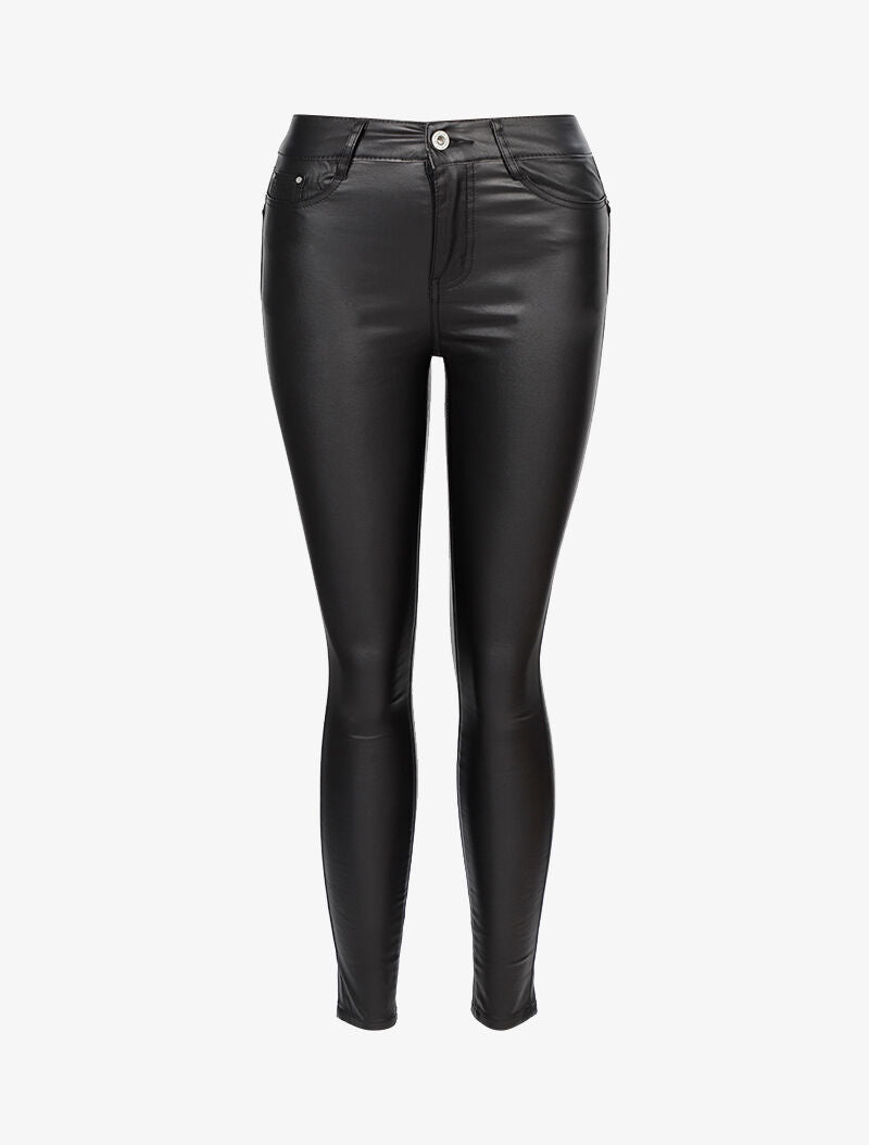 Jean en simili à coutures arrière stylisées - noir - 2