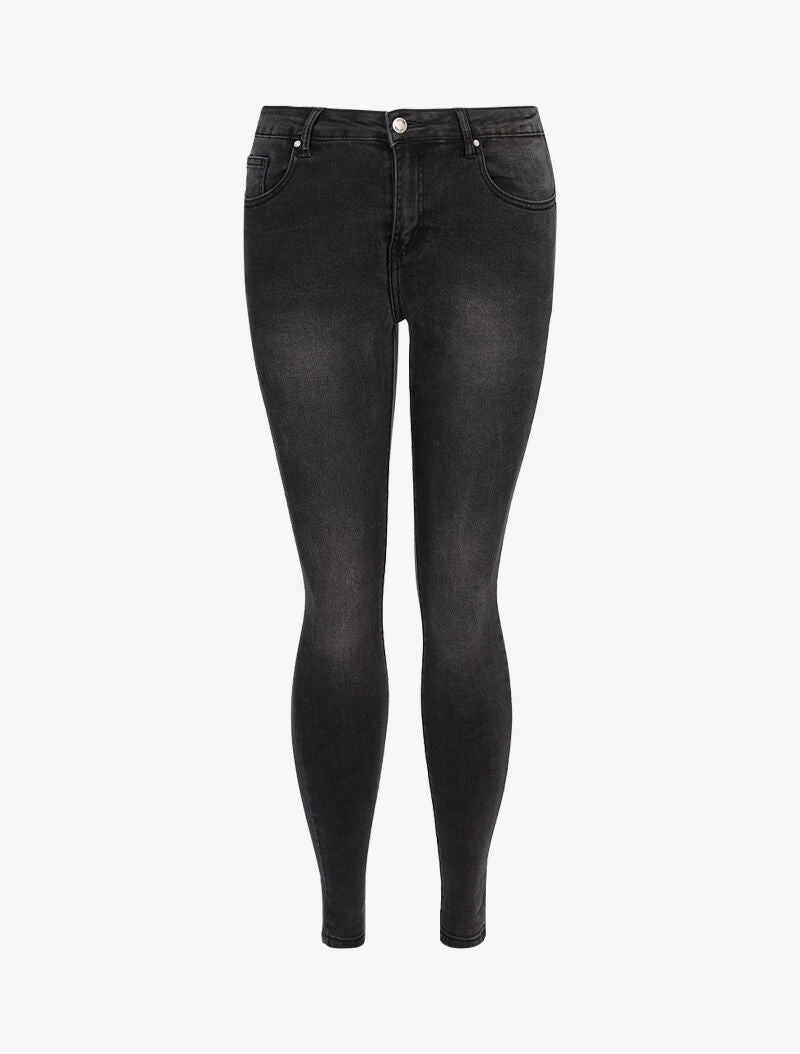 Jean skinny légèrement blanchi - noir - 2