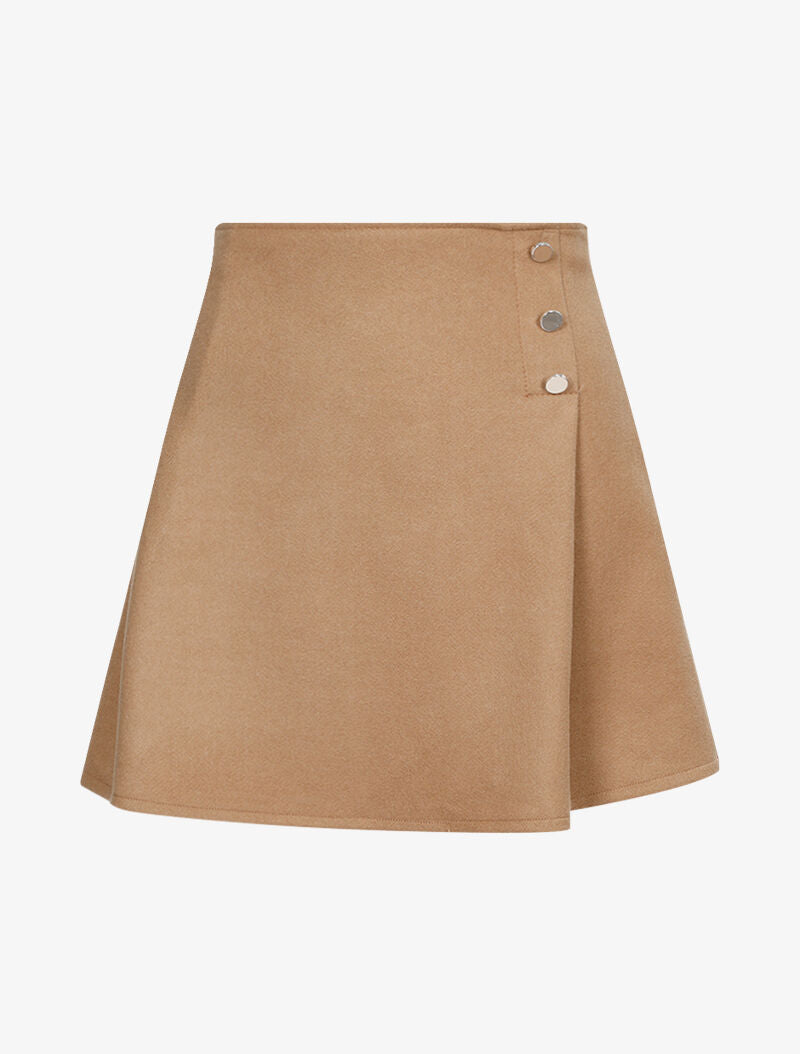 Jupe trapèze en feutrine - taupe - 2