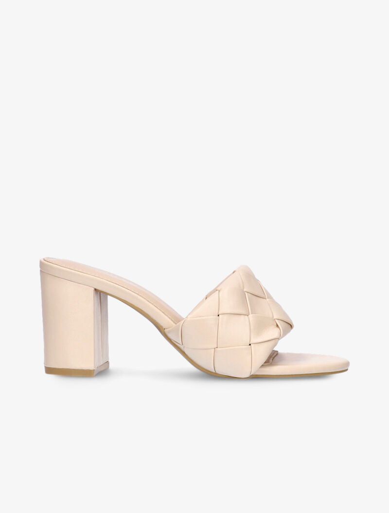 Mules à ganses tressées - beige - 1