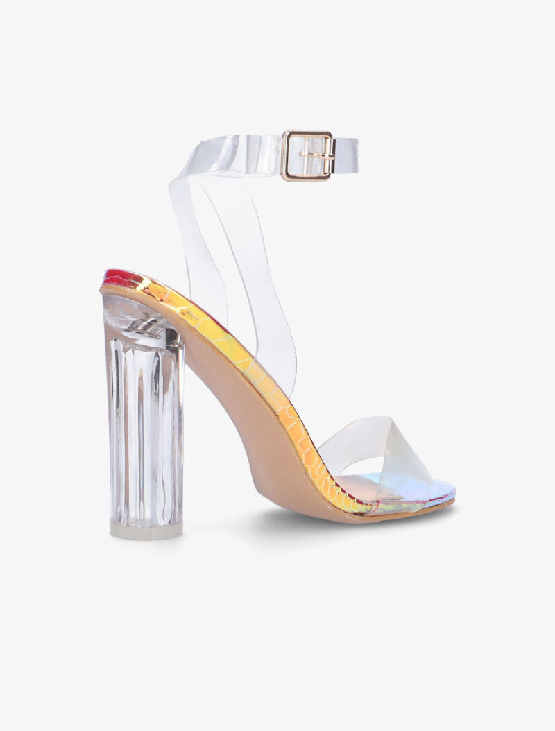 Sandales vernies à détails plexis - multicolore - 5