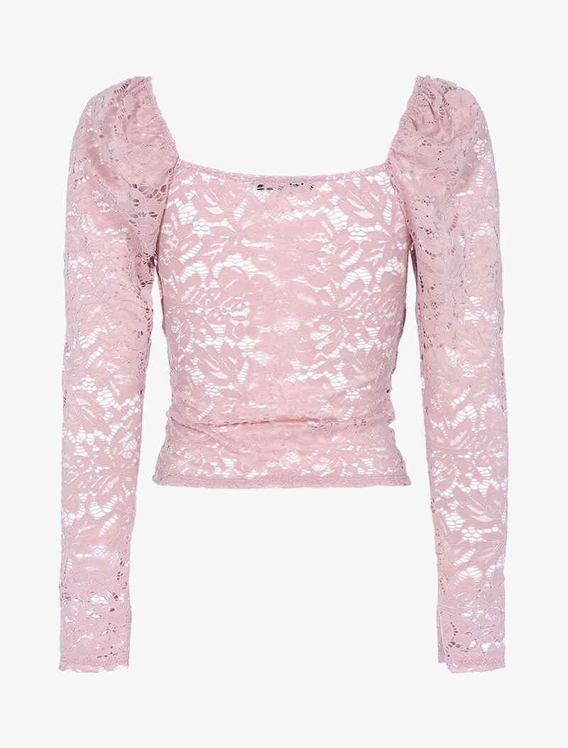 Crop top en dentelle - rose - 2