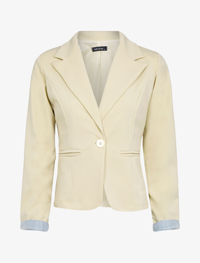 Blazer à détails rayures - beige - 1