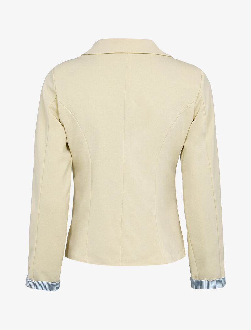 Blazer à détails rayures - beige - 2