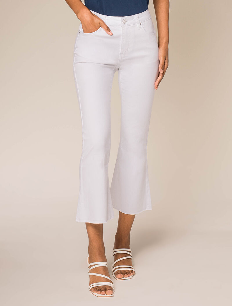 Jean 7/8 met rafelige randen - wit