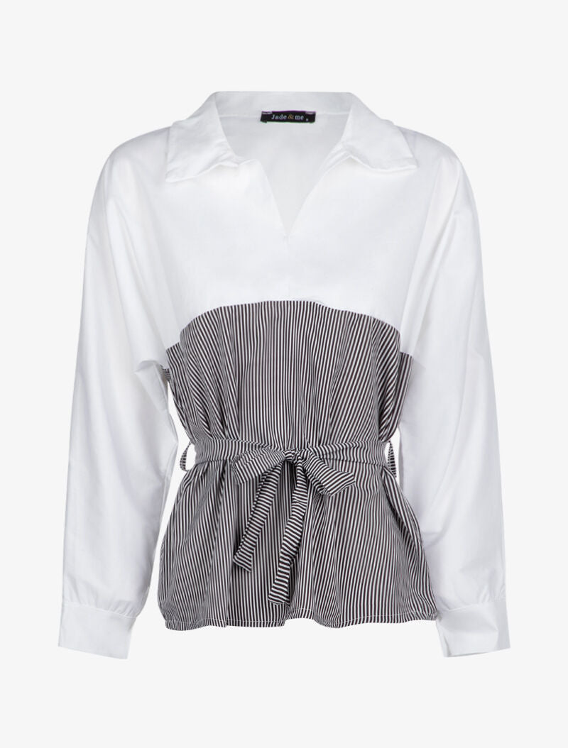 Blouse style chemise à imprimés - blanc - 2