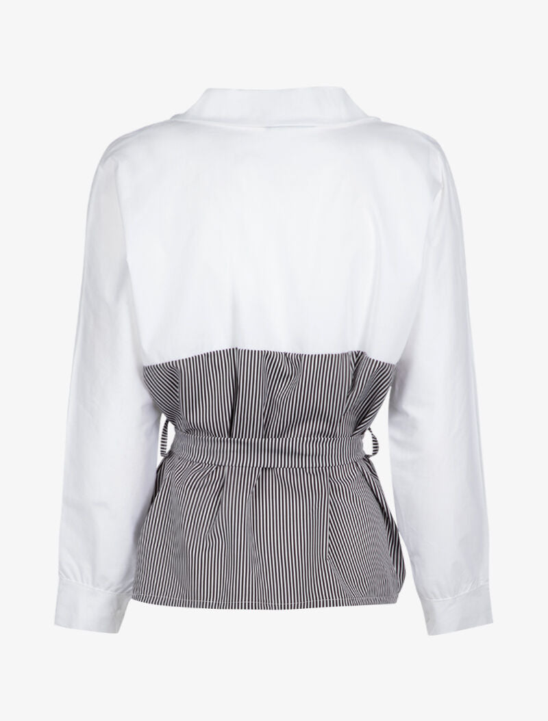Blouse style chemise à imprimés - blanc - 3