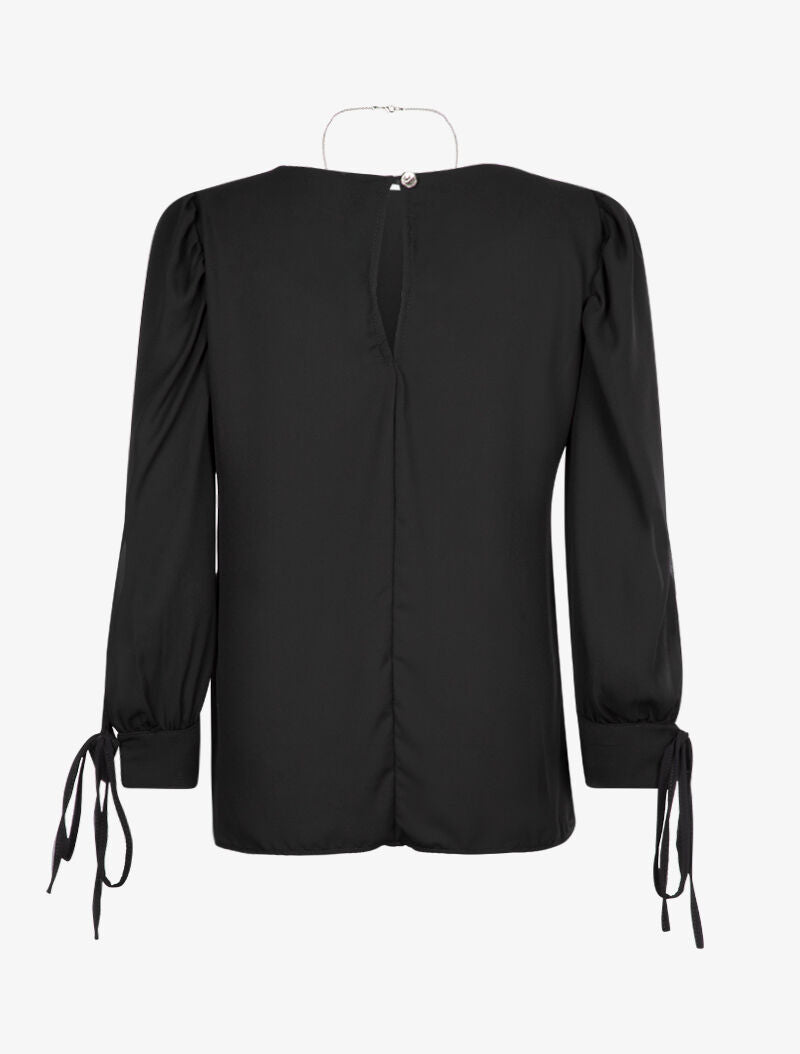 Blouse à manches bouffantes - noir - 3