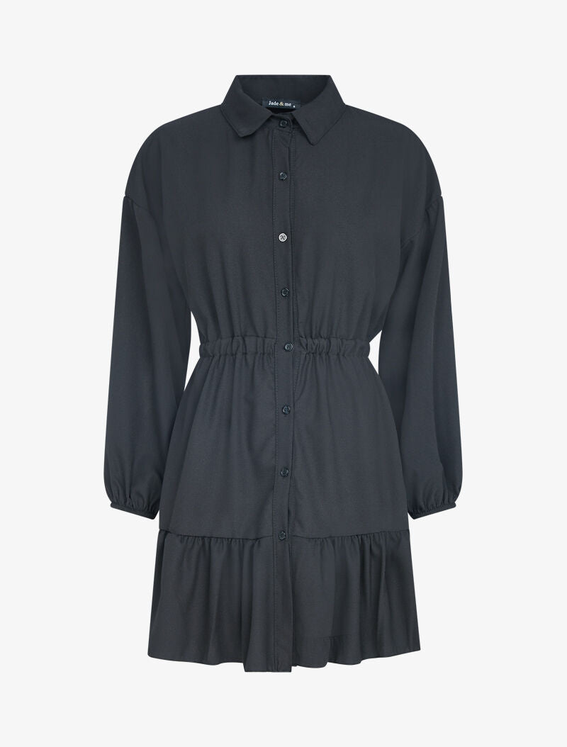 Robe patineuse boutonnée - noir - 2