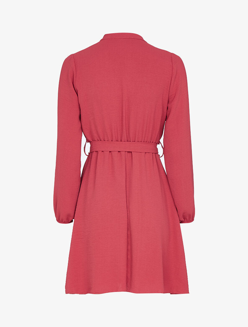 Robe patineuse à col mao - rouge - 2