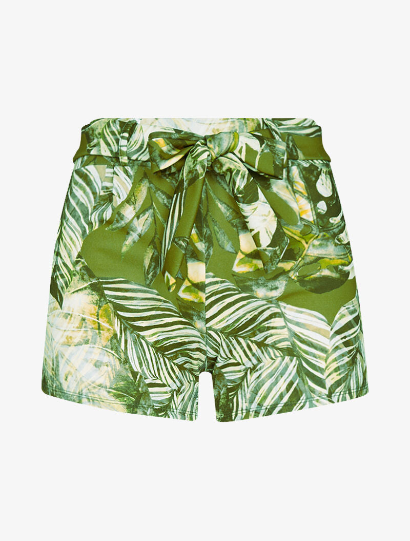 Short extra court à imprimé tropical - kaki - 1