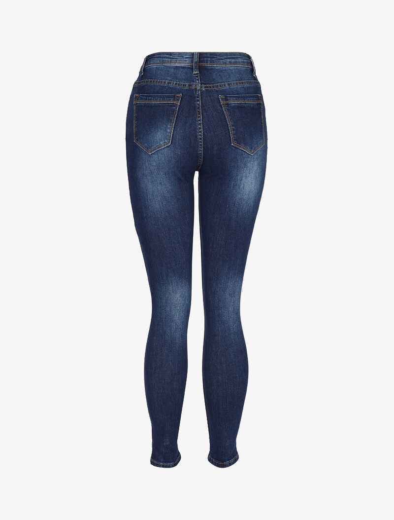 Jean skinny à petites éraflures - bleu denim - 2