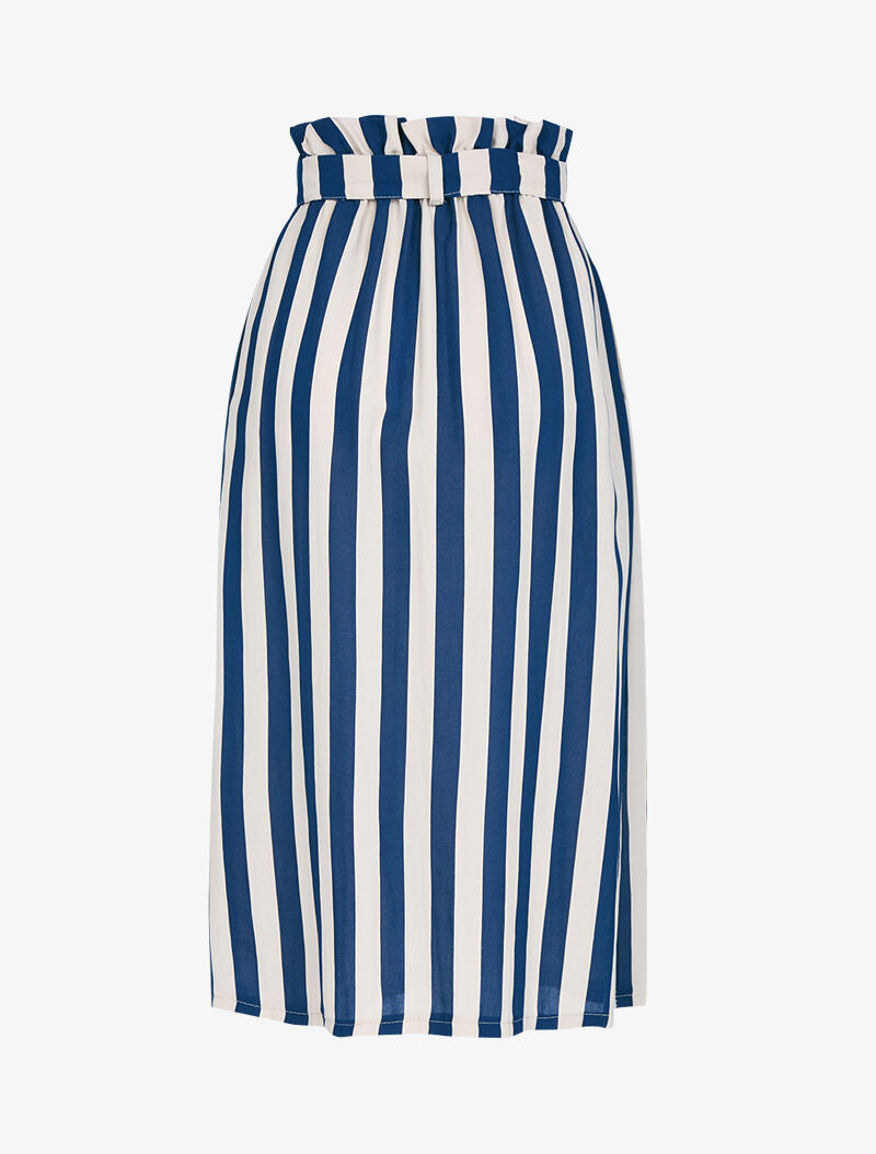 Jupe midi à rayures - marine - 2