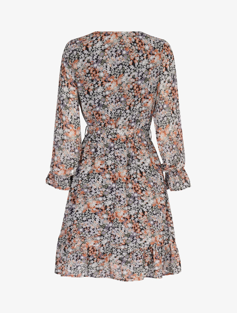 Robe bohème patineuse imprimé floral - noir - 2