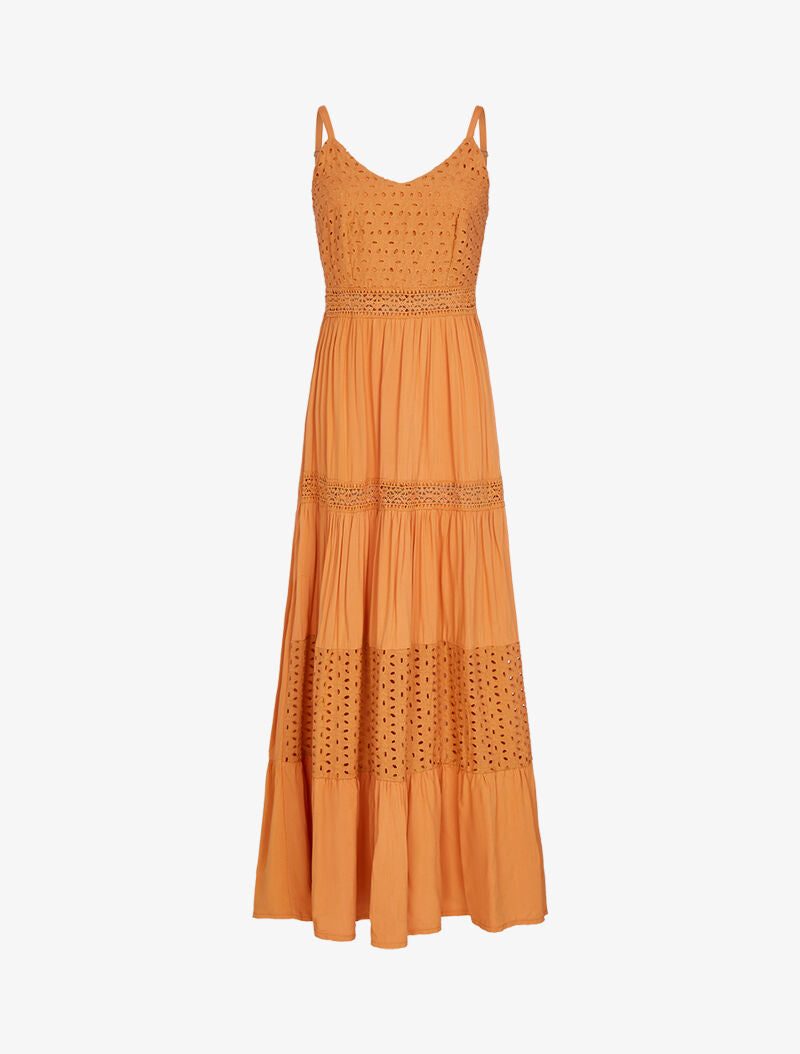 Robes à détails ajourés en crochet - orange - 3