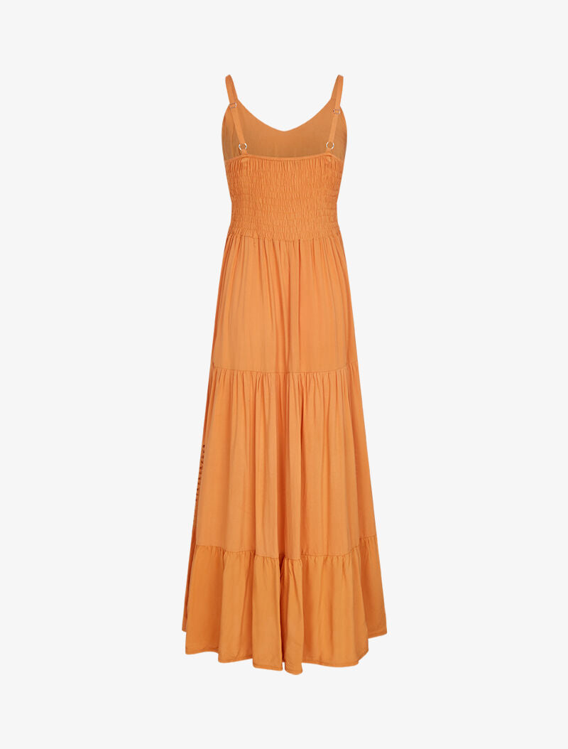 Robes à détails ajourés en crochet - orange - 2