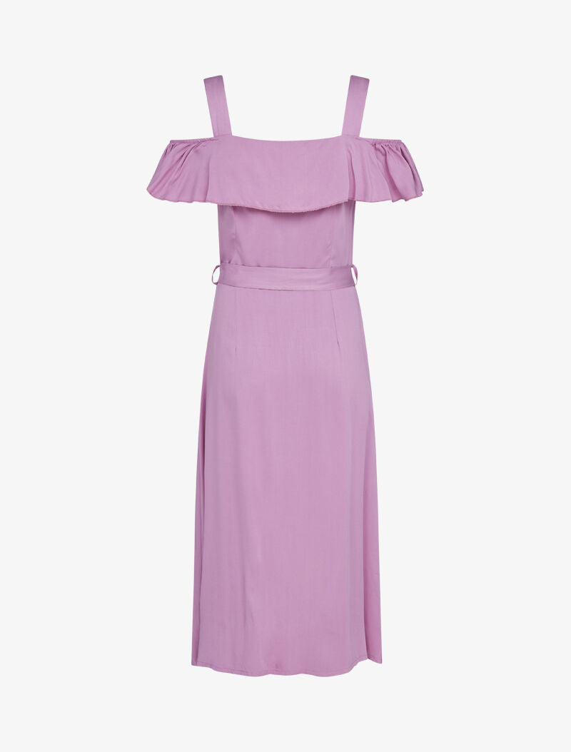 Robe longue à épaules dénudées - rose foncé - 2