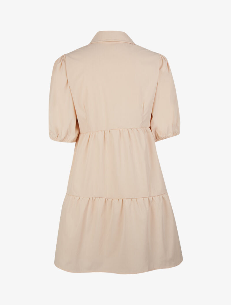 Robe trapèze boutonnée - beige - 3