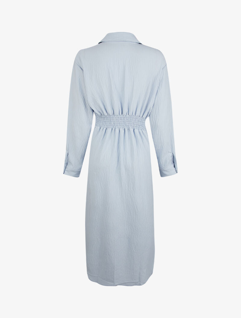 Robe chemise à pans boutonnés - bleu ciel - 2