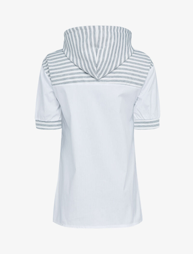 Top style chemise à capuche - gris clair - 2