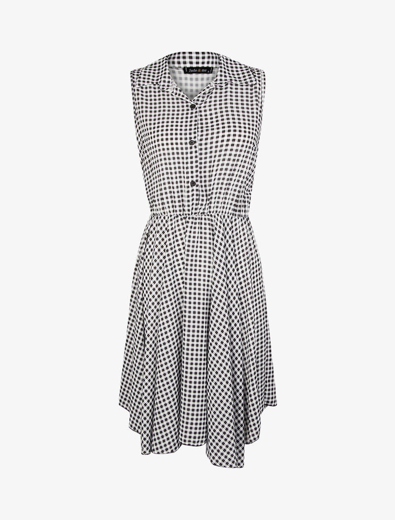Robe légère et patineuse à petits carreaux - noir - 1