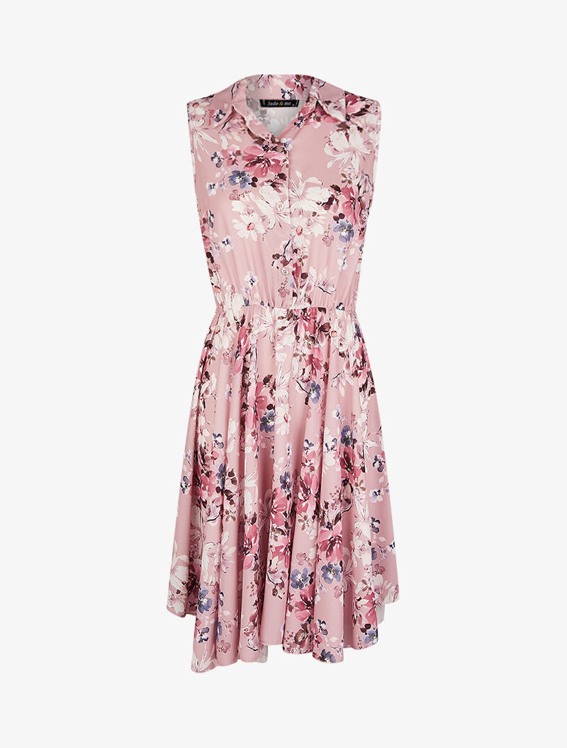 Robe légère et patineuse à petits carreaux - rose - 1