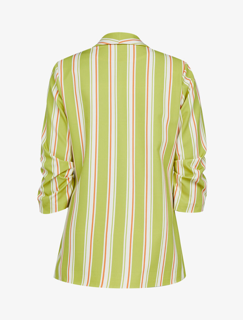 Blazer à manches plissées et rayures - vert anis - 2