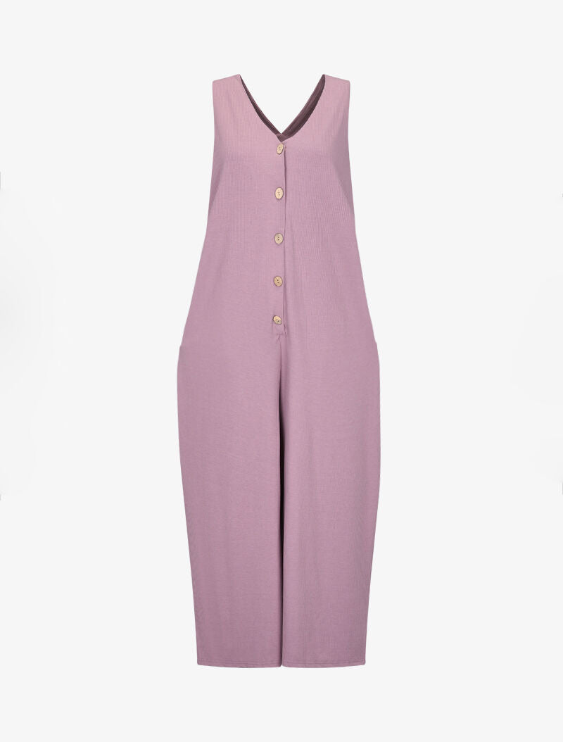 Geribbelde 7/8-combinatie - lila