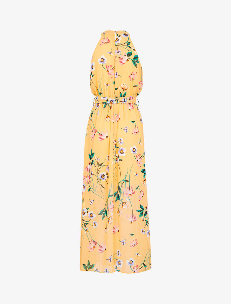 Robe longue à col américain - orange - 2