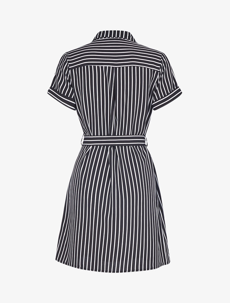 Chemise longue rayée à cintrer - noir - 2