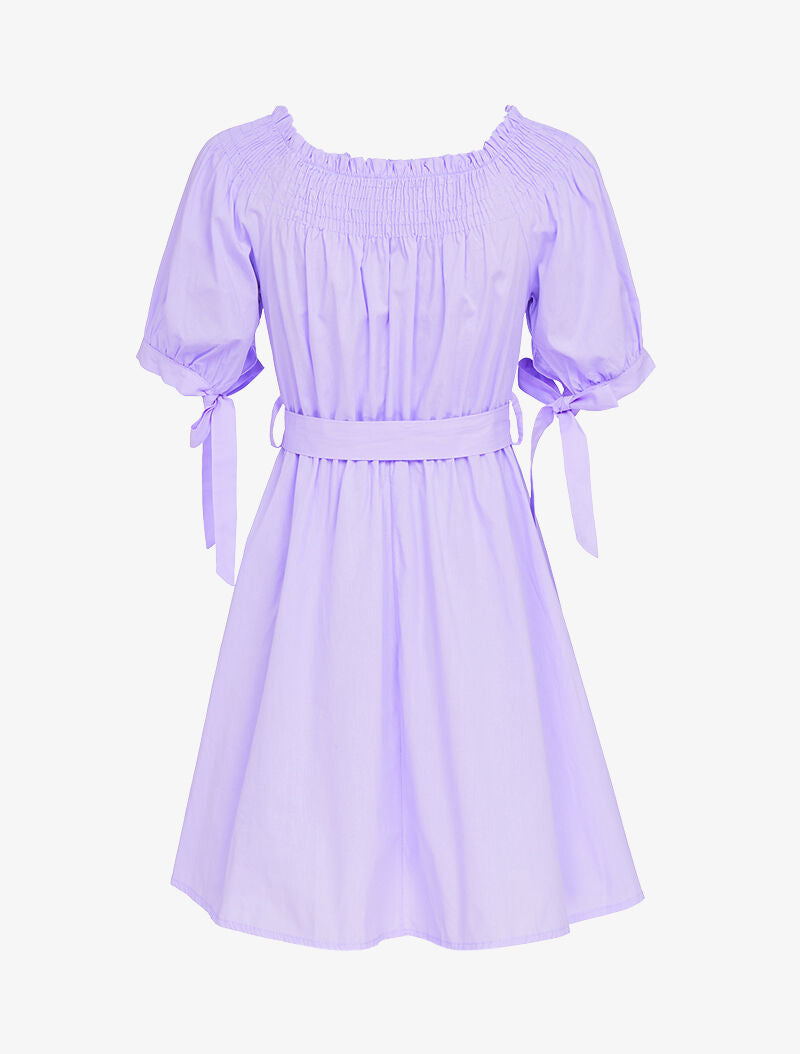 Robe patineuse à col bardot - lilas - 2